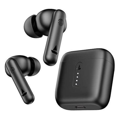 boAt Airdopes 141 / Airdopes 148, Low Latency, ENx Tech, 42HRS Battery, Fast Charge, IWP, IPX4, v5.1 Bluetooth Earbuds, TWS Ear Buds Wireless Earphones with mic (Bold Black)